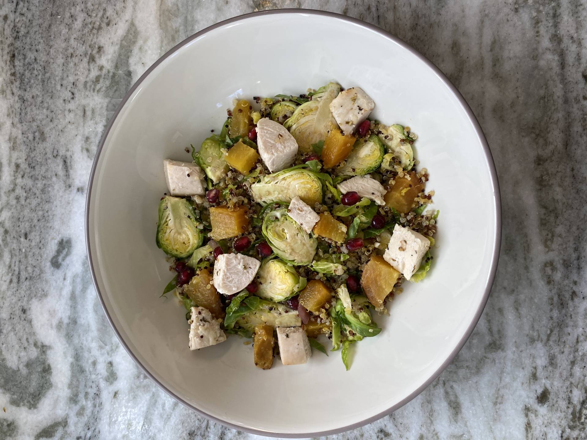 Fall Quinoa Salad-chopped chicken