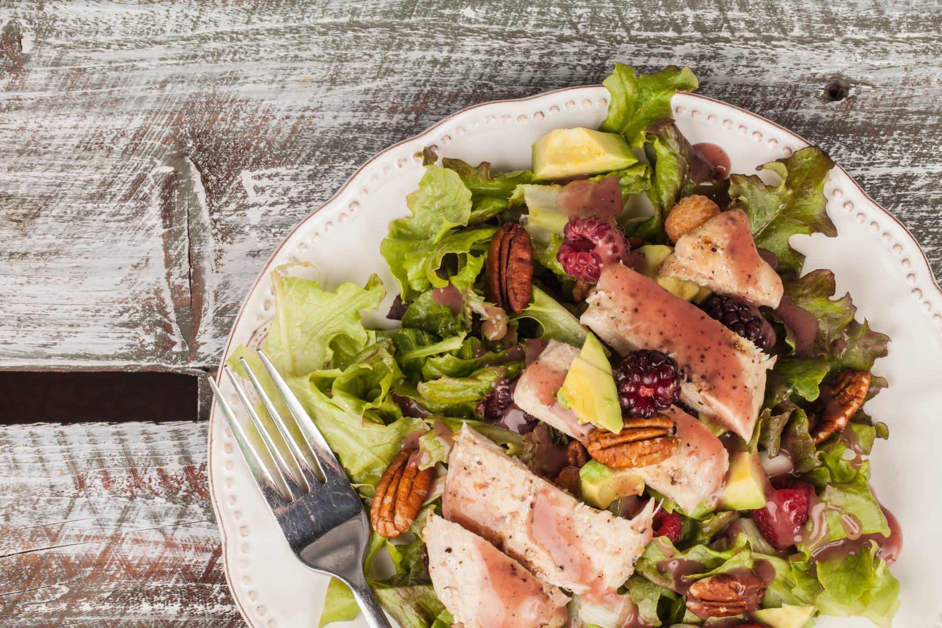 Fall Apple Salad with grilled chicken