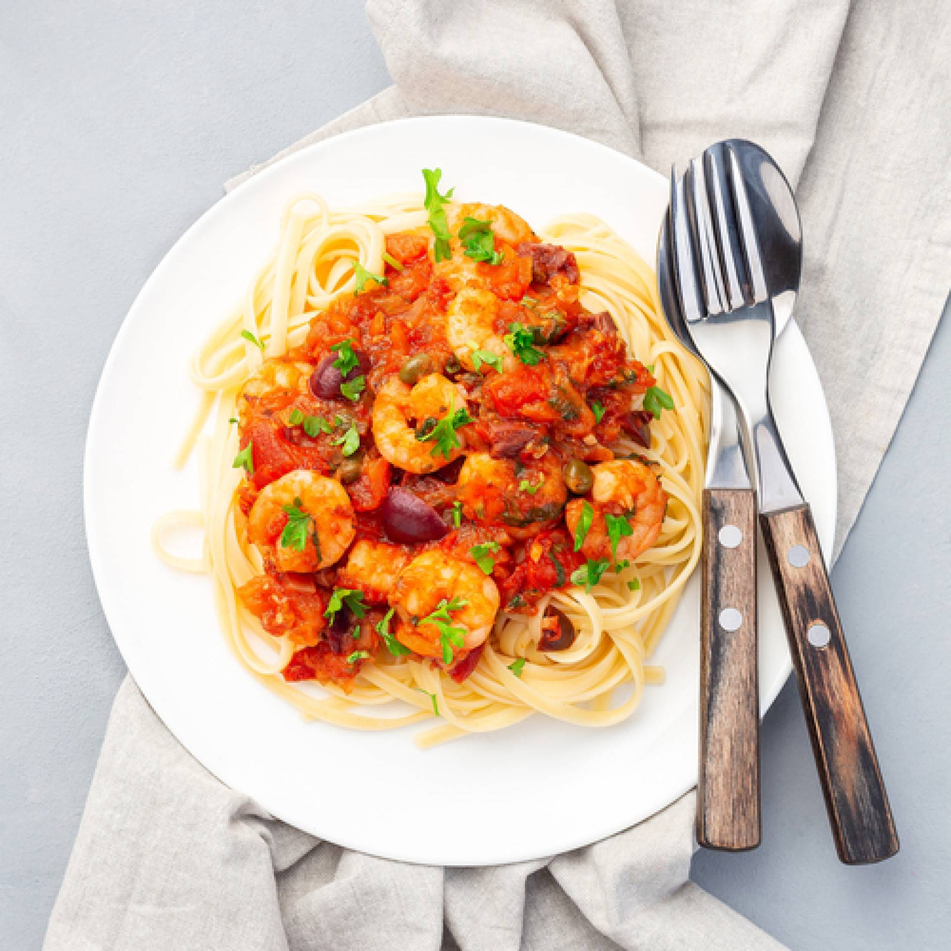 Puttanesca Pasta with Shrimp