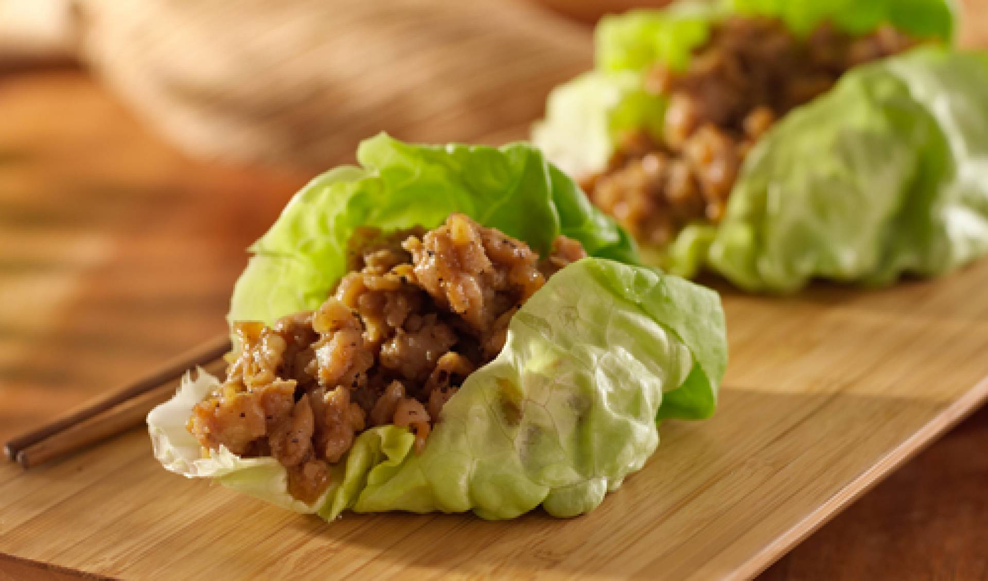 Chicken Caesar lettuce wraps