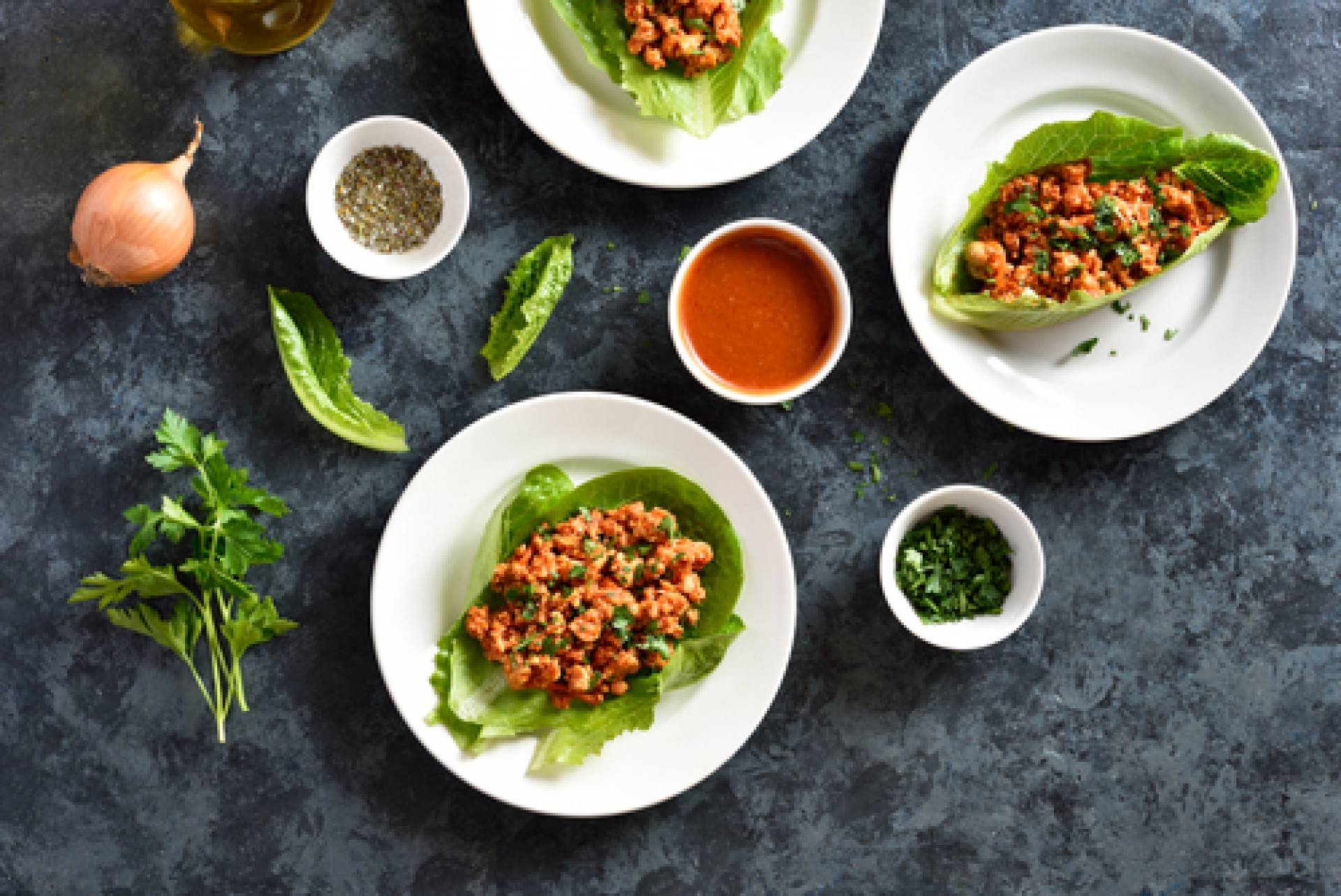 Buffalo Chicken Salad Lettuce Wraps