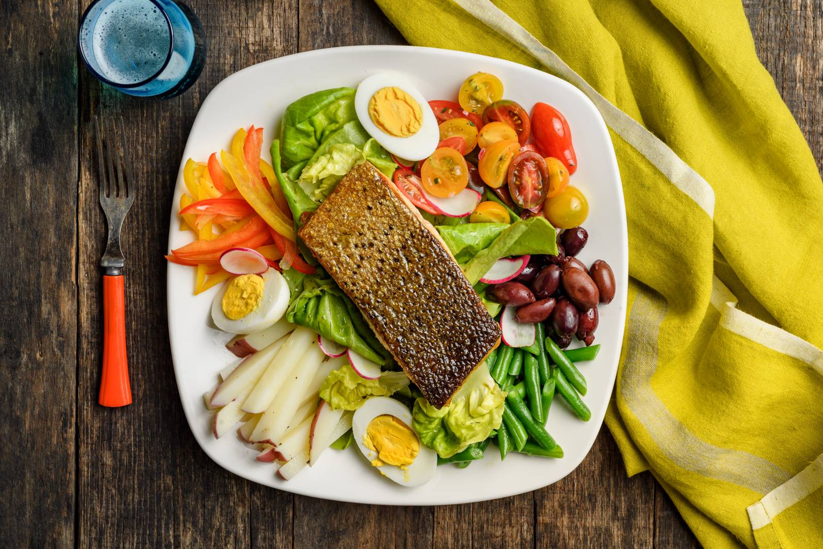 Nicoise-style salad-salmon