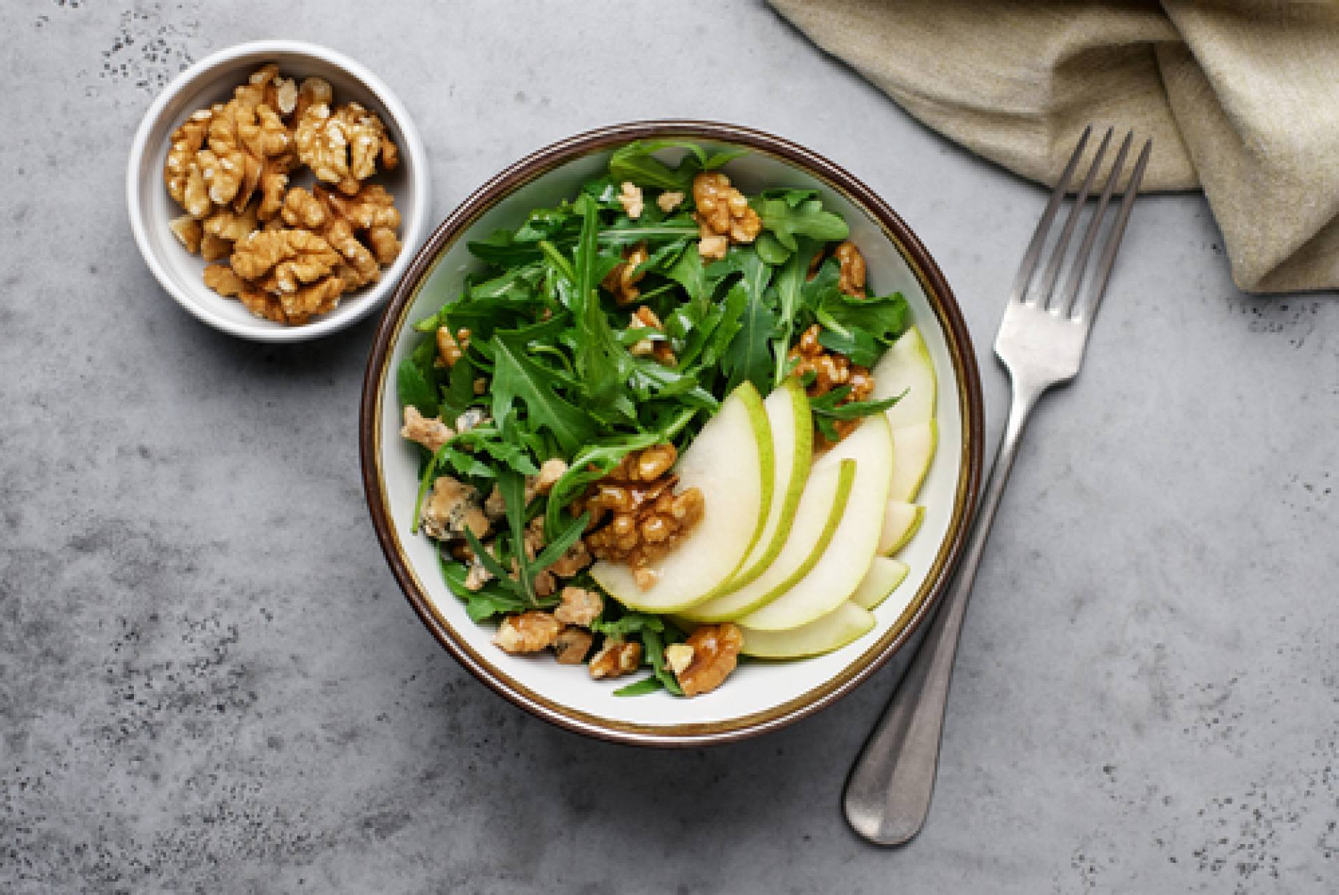 Arugula & Poached Pear Salad-Salmon