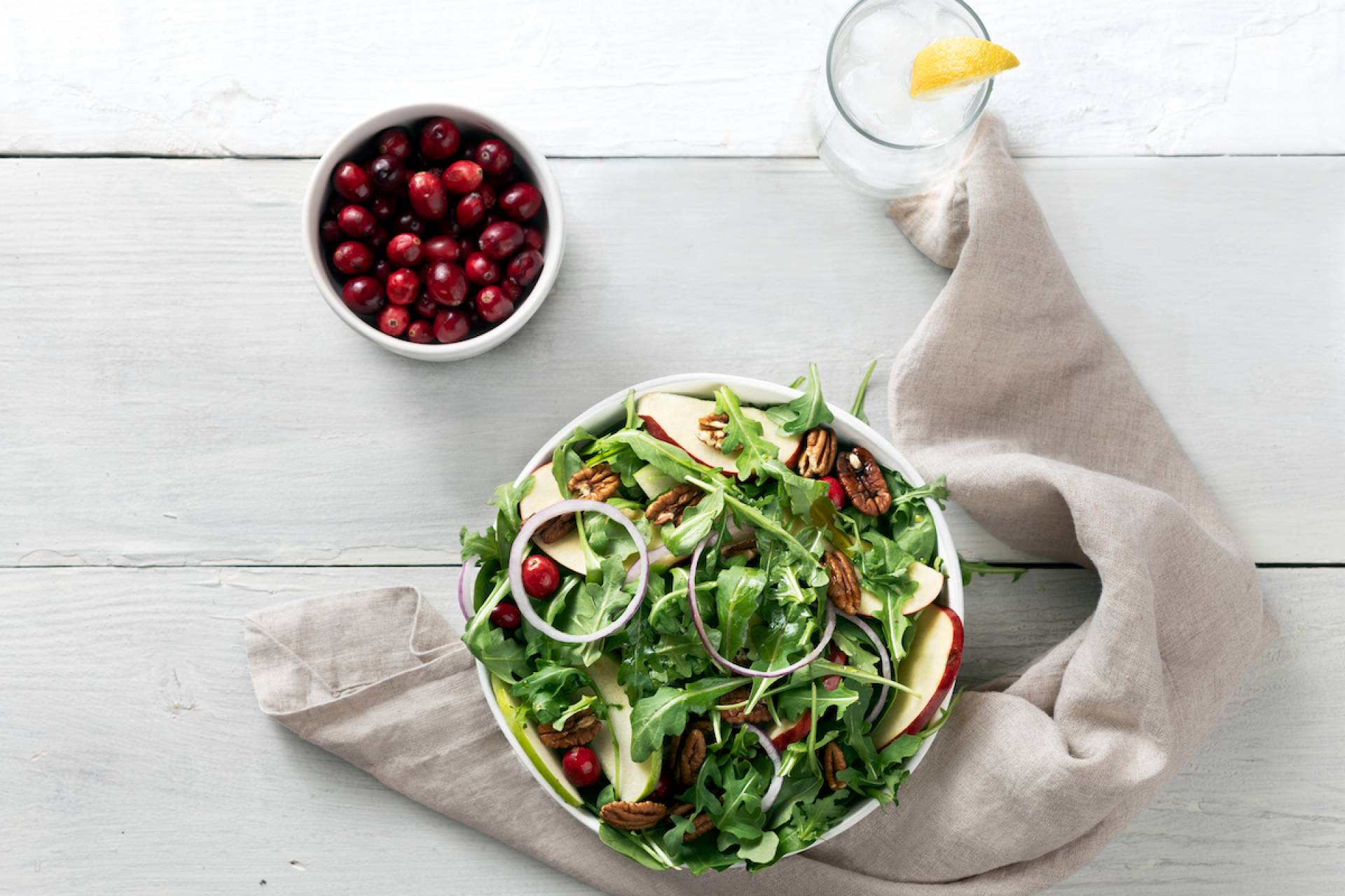 Arugula Cranberry Salad-Salmon