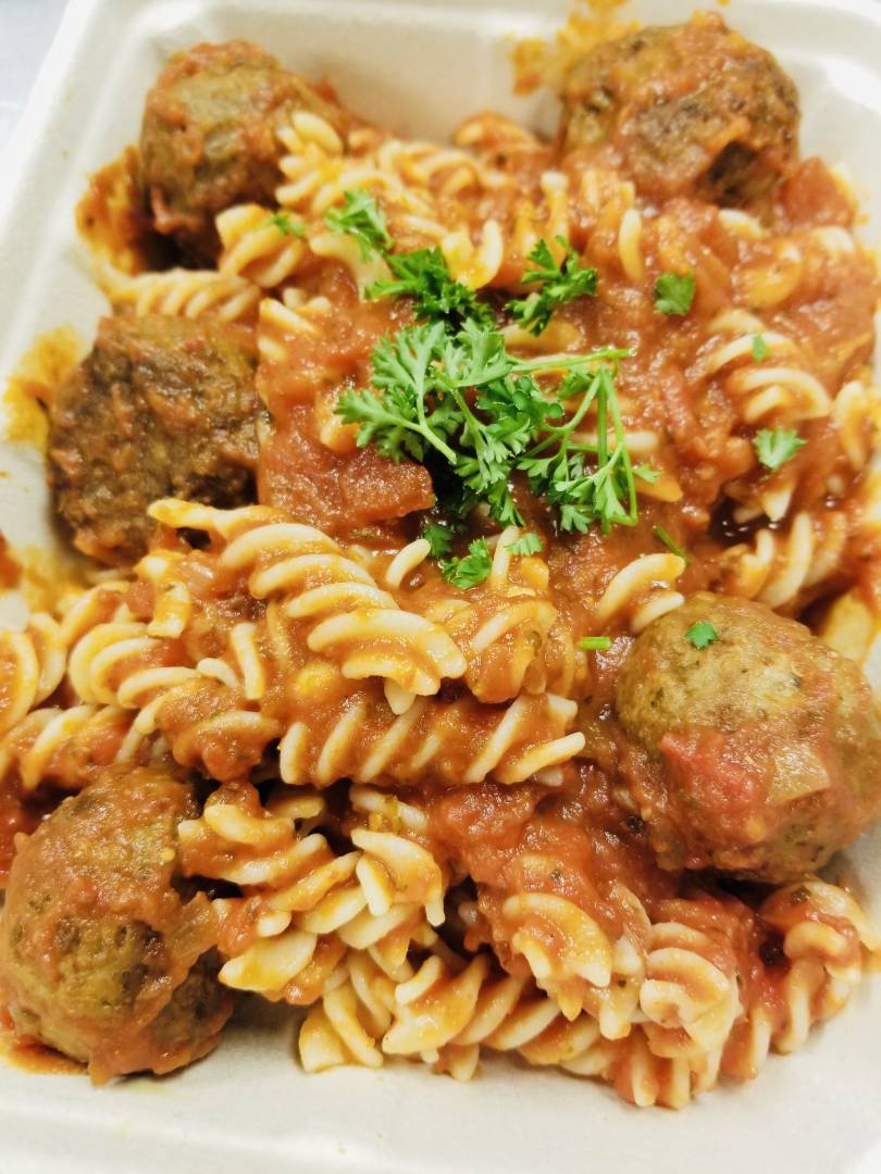 Vegan Meatballs with GF pasta